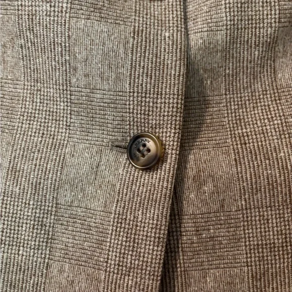 Burberry London Brown Plaid Suit Women Jacket Blazer Pencil Skirt WoolCashmere - Picture 6 of 12